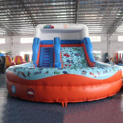 China Inflatable water slide with pool inflatable water slide for adult inflatable water slide with splash pool for sale