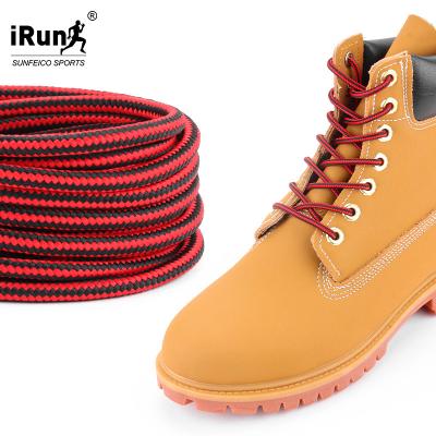 China sunfei round outdoor climbing laces two color round wave shape non slip boot increasing shoes lace increasing shoe laces Shoestrings for sale