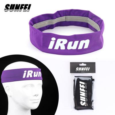 China Sunfei custom logo anti slip sports headbands sports fashion workout nylon headbands anti slip strand headband for kid woman for sale