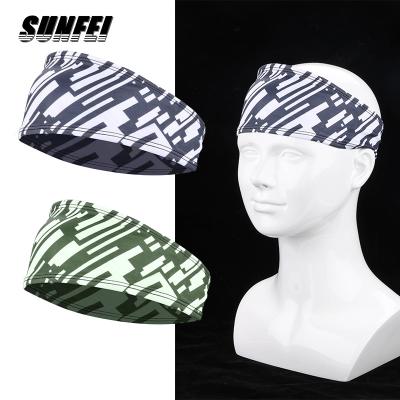 China Elastic Sunfei Elastic Head Bands For Girls Outdoor Head Sweat Band Custom Logo Skinny Kids Sports Headband For Women Headwraps for sale