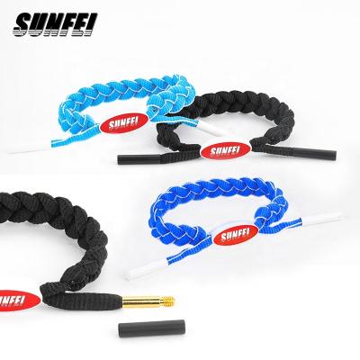 China Sunfei Runner ID Tag Printed Wristbands Color Area Lace Wristbands Charm Shoe Lace Adjustable Custom Wristband for sale