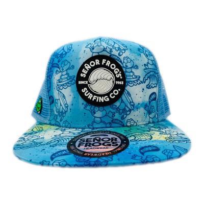 China JOINT High Quality Silicone Patch Custom Logo All Over Sublimation Print Trucker Mesh Baseball Cap for sale