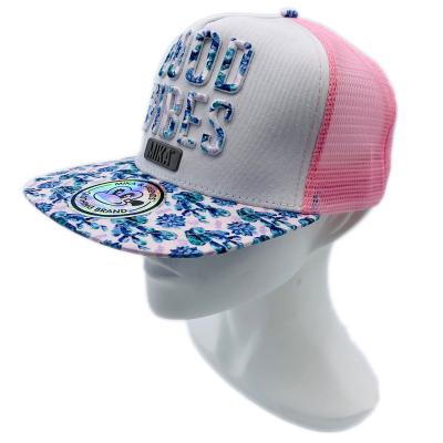 China Custom quality 3D embroidery COMMON size factory logo sublimation pattern mesh baseball cap for women for sale