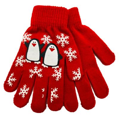 China Custom logo silkscreen printing whole sale touch screen cheap acrylic kinted magic gloves for sale