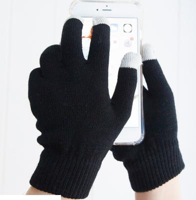 China Wholesale High Quality Unisex Winter Touch Screen Warm Magic Custom Touch Screen Acrylic Knitted Gloves for sale