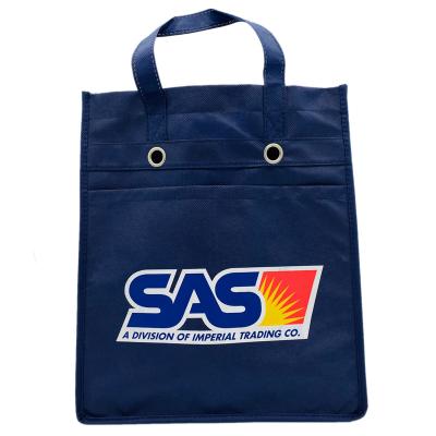 China Hot Sale 80gsm PP Nonwoven Promotional Shopping Logo Heat Transfer Custom Printing Nonwoven Tote Bag for sale