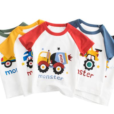 China Amazon Border Children's Clothing Boys Short Sleeve Anti-Shrink Half-Sleeved Baby Clothes Tops T-shirts for sale