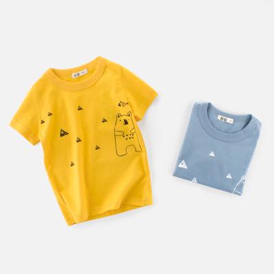 China Amazon Baby Boy Kids Anti-Shrink Border Summer Clothes Boys Half Sleeve Short Sleeve T-Shirt Cotton Tops for sale