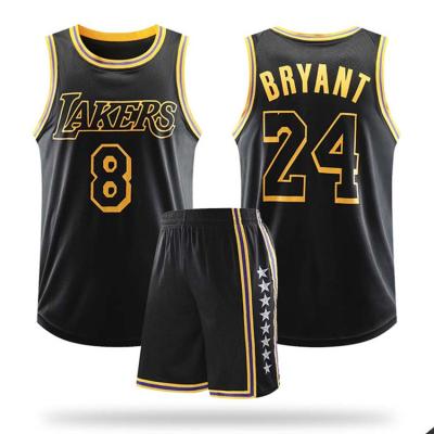 China Antibacterial Crossover James Kobe No. 24 Tank Top Basketball T Shirts Set Mens Tank Top for sale