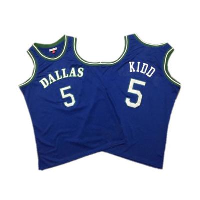 China Antibacterial Jersey Basketball Tank Top Embroidered Retro Basketball Tank Top for sale