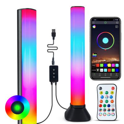 China Modern Collection Rhythm Voice Operated Light With Rhythm Sound Colorful Ambient Car Spectrum RGB Music Control Desk Lamp for sale