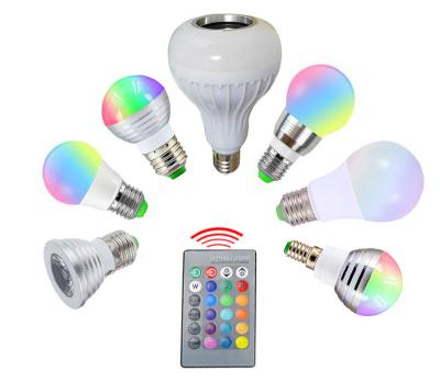 China Warehouse led bulb MR16 GU10 E14 E27 12W led lamp smart radio RGBW RGB CCT led light wifi remote multicolor projector Alexa for sale