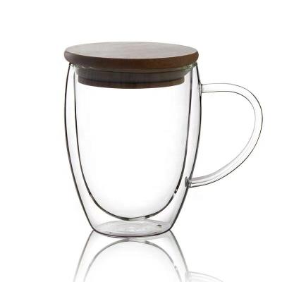 China Sustainable YOYO 250 / 350 / 450 ML Double Wall Glass Coffee Cup Dishwasher Safe Clear Double Wall Glass Tea Cup for sale