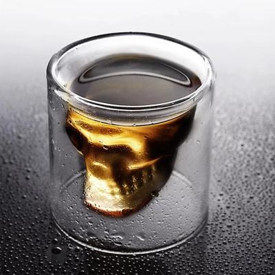 China Sustainable YOYO Clear Borosilicate Glass Mugs Glass Mug Glass Coffee Whisky Double Wall Cups for sale