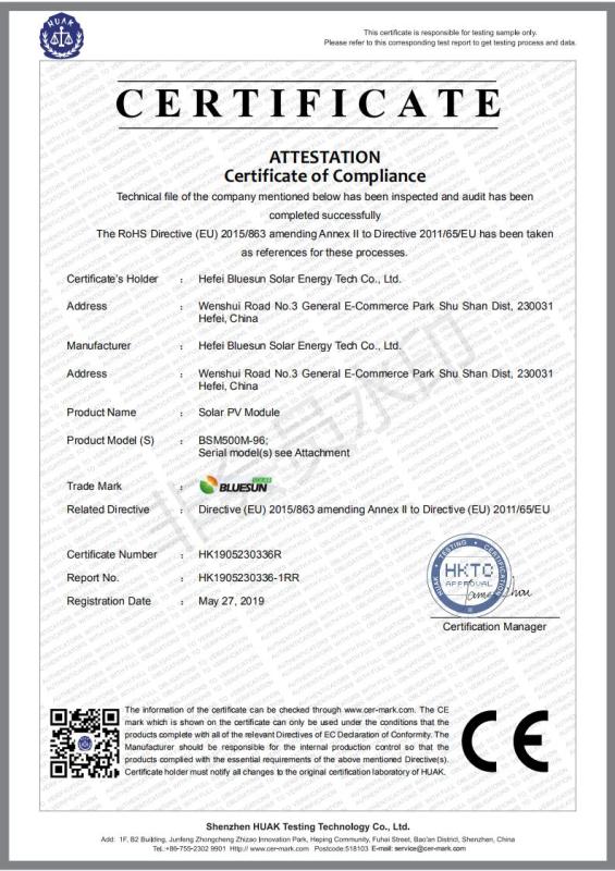 RoHS - Bluesun Solar Co., Ltd.
