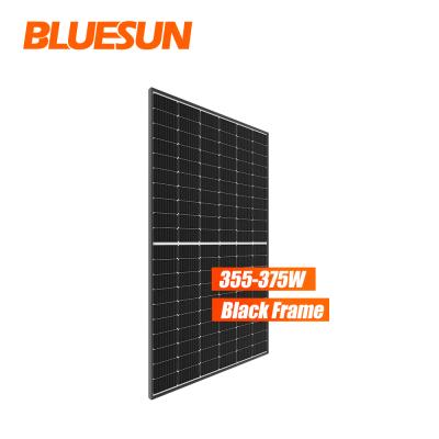 China Black frame solar panel 370w 375w 380w solar power 390w 400w black solar panel system BSM375M-60HPH for sale