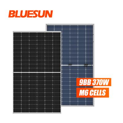 China Solar Power System Glass Double Lamination Bifacial Half Cut 360W 370W 380W Monocrystalline Solar Panel for sale