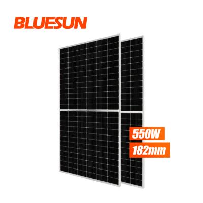 Китай Bluesun PERC Half Cell Bifacial Solar Panel 440W 450W 460W 470W Mono Solar Panel Price For Sale BSM460M-72HBD продается