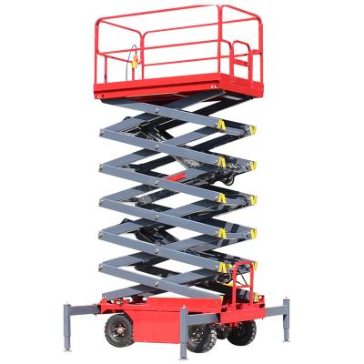 China Hotels Pull Type Scissor Lifts Aerial Work Platform Hydraulic Scissor Lift for sale