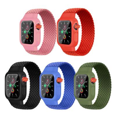 China Nylon + tpu shell 38mm 40mm 42mm 44mm custom silicone sports smart watch band strap for apple watch for sale