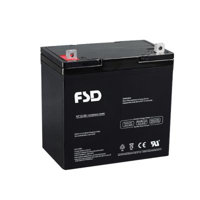 China Maintenance free solar power supply 12v 55ah deep cycle battery for sale