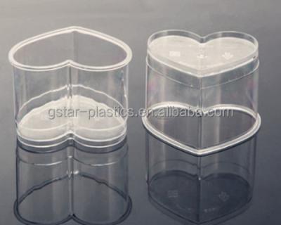 China High Quality Clear Disposable Plastic Mini Mousse Dessert Cup PS Cups/Heart Shape With Lids for sale