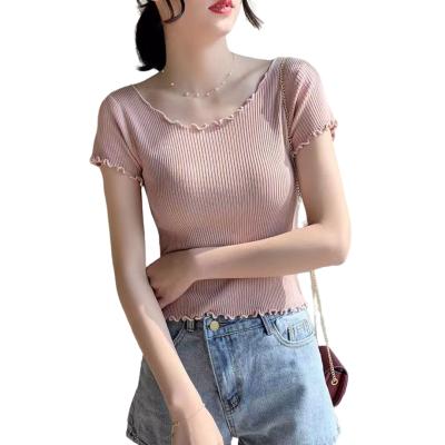 China 2021 Fashion Women Summer Ladies Clothing Cute Causal Slim Korean Style O-Neck Bodycon OEM Service Customized Color Choice New Anti-wrinkle New for sale