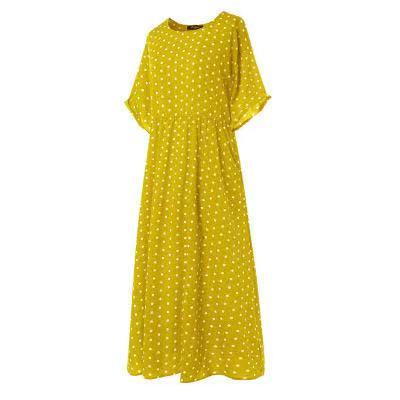 China 2021 New Anti-Static Dot Summer Large Polka Dot Style Polka Dot Women Dress Suitable For Women Pregnant Woman Extra Waist Summer Dress for sale