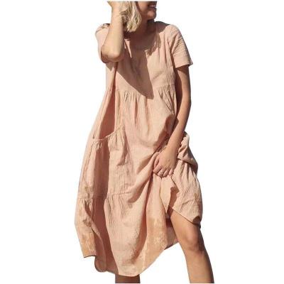 China 2021 Summer New Fashion Breathable Casual Dress Plus Size Breathable Casual Dress Summer Casual Dress For Woman Provide Casual OEM Service for sale