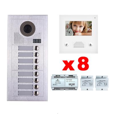 China Integrated Camera 2 Multi Wire Apartment Video Door Phone Intercom For Apartment 8 for sale