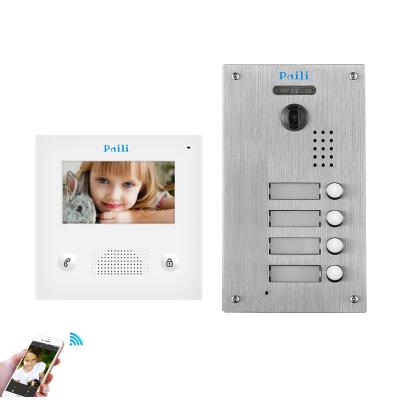 China Camera Paili Brand Built-in IP 2 Wired Video Door Phone Video Camera Door Bell For 4 Family With Night Vision for sale