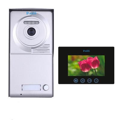 China Paili Built-in Camera 7 Inch Video 4 Wire Visual Doorbell Intercom With 1200TVL Outdoor IP66 Camera Door Phone Intercom for sale