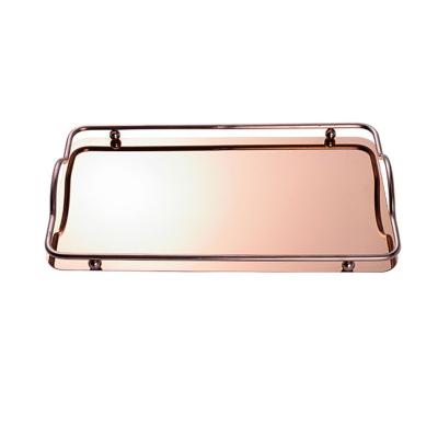 China Minimalist Zuttt Gold Stainless Steel Decorative Mirror-finish Tray For Jewelery Cosmetics Fragrances for sale