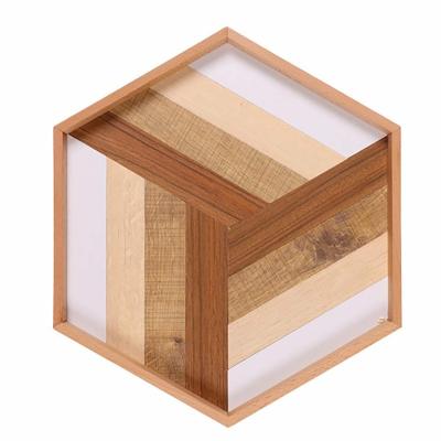 China Minimalist Simple Hexagonal Coffee Table and Snack Tray Decor Tray and Wooden Serving Tray for sale