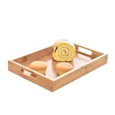 China Minimalist Zuttt Natural Snack Serving Tray & Coffee Table Bamboo Wooden Snack Tray Decor For Food Fruit Desserts for sale