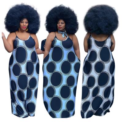 China 2021 Plus Size Summer Clothing Wave Dot Printing Fashion Women's Anti-Static Plus Size Dresses for sale