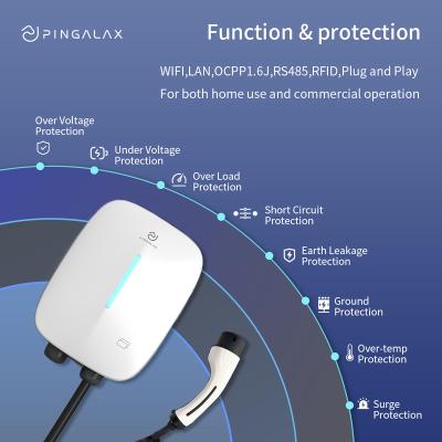 China Ladegert 7kw Wall Mounted Wallbox EV Charging Veichles Charging Station Standby With Type - 2 Cable Power Adjustable EV Charger Vehicle Parts & Accessories for sale