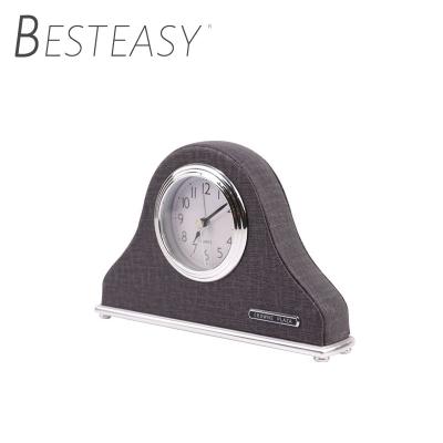 China Calendars Five Star Hotel Room Amenities Fabric Square Box Custom Leather Alarm Clock for sale