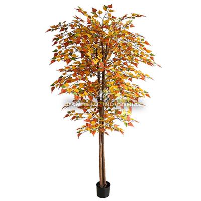 China Home/hotel/office/festival/decoration wholesale good quality indoor maple leaves artificial birch tree for indoor decorations for sale