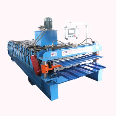 China Building Material Shops Trapezoidal Zinc Roofing Sheets Forming Machine Wall Sheet Metal Roof Panel Roll Forming Machine for sale