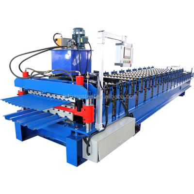 China Sheet Metal Tile Forming Machine South Africa Sheet Pans 686 ibr And Double Layer 762 Corrugated Roof Roll Forming Machine for sale