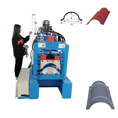 China Building Material Shops Color Roofing Tile Steel Capping Roll Forming Roof Metal Ridge Machine for sale