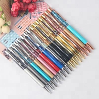 China Promotional Pen New Gold Foil In Oil Metal Ballpoint Pen Factory Wholesale Floating Customizable Logo for sale