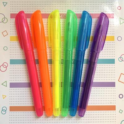 China Promotional Markers & Highlighters Educate Suppliers Multi Color Highlighter Bar Marker Fluorescent Highlighter Pen for sale