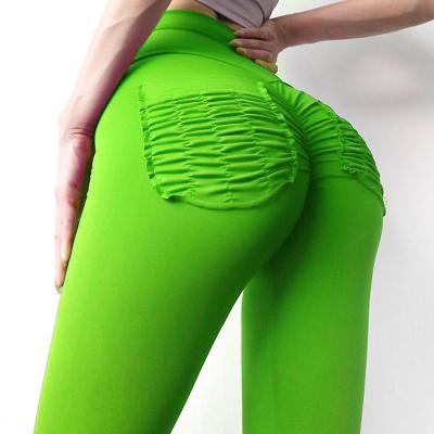 China Yiwu Breathable 2020 Custom Fluorescence Solid Color Women Sports Gaiters Fitness Yoga Seamless Pants for sale