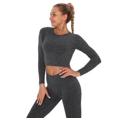 China Good Quality Cheap Women's Long Sleeve Yoga Shirts Fitness Breathable Breathable Yoga Shirts Gym Shirts for sale