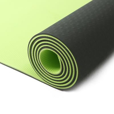 China Fitness Equipment Two Color Band Yoga Mat Fitness Pilates Workout Thick 6mm Natural Rubber Eco Foldable Yoga Mats for sale