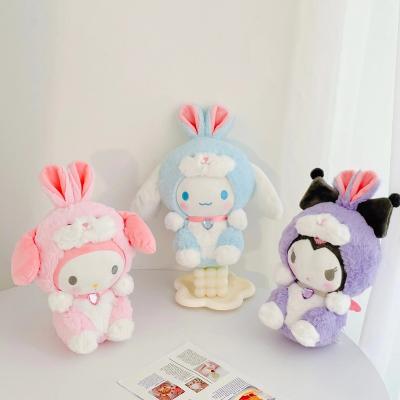 China Cute Changing Soft Smooth Plush Toy Festival Gift Doll Cartoon XUX Clothes Rabbit Ear Kuromi Plush Toy PP Cotton Plush Toy for sale