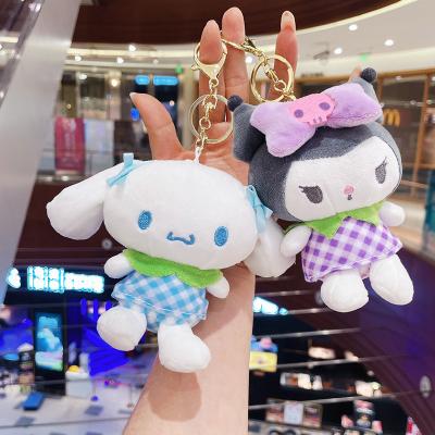 China Cartoon XUX 12cm Plush Kuromi Key Chain School Bag Dangling Key Chain Doll for Grab Machine Pendant Mini Wholesale for sale