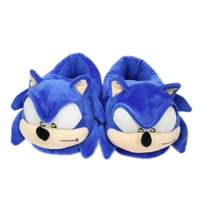 China Cute Cartoon XUX Size 36-42 Sonic Plush Slippers Stuffed Anime Doll Plush Toys For Women Men Home Warm Slippers for sale